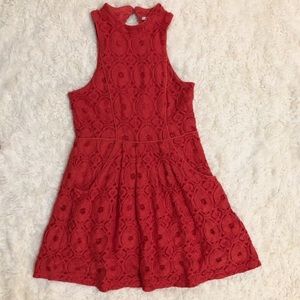 High neck lace dress
